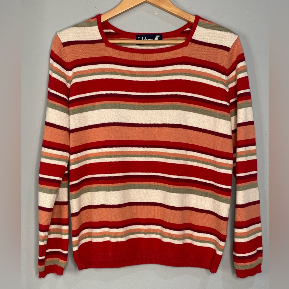 Vintage Tulchan Striped Preppy Academia Cotton Knit Sweater (M)